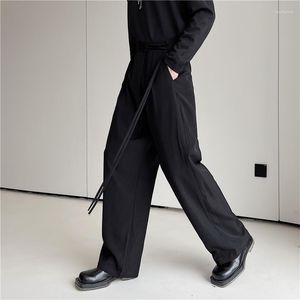Pantalones para hombres 2023 Summer estilo coreano Side Frenulum Diseño Hombres Casco suelto sólido tamaño de color M-xl
