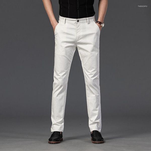 Pantalones para hombres 2023 stripe stripe stripe pantanoso pantalón recto ajustado