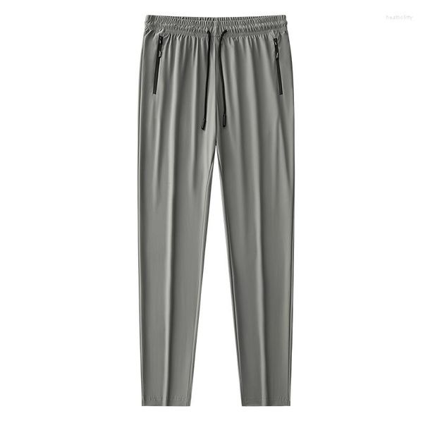 Pantalons pour hommes 2023 pantalons de survêtement d'été respirant Nylon Spandex vêtements de sport poches zippées pantalon droit mâle longue piste décontractée