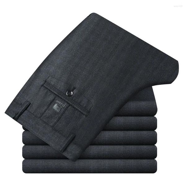 Pantalones para hombres 2023 verano delgado casual estilo clásico moda de negocios pantalones estiramientos rectos ropa de marca masculina ropa