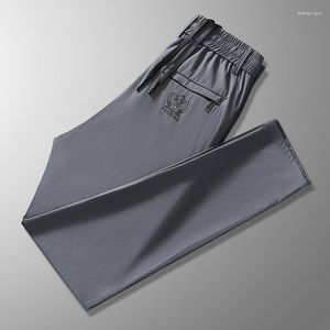Men's Pants 2023 Summer Thin Ice Silk Casual Stretch Outdoor Quick Dry Korean Fashion Sweatpants Male Trousers