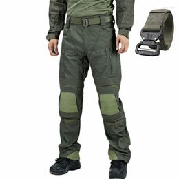 Pantalones para hombres 2023 Ejército táctico Entrenamiento al aire libre Combate Tela especial Durable y protección de rodilla de múltiples bolsillos