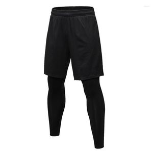 Herenbroeken 2023 Strakke broek Vals Tweedelig Heren Sneldrogend Joggingbroek Buiten Rijden Hardlopen Casual Elastisch Oefening Legging Mannelijke kleding