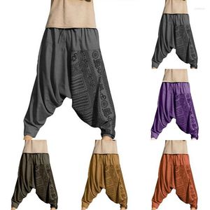 Pantalons pour hommes 2023 Vintage Harem a chuté entrejambe Hip Hop imprimé crayon pantalons de survêtement décontracté vêtements amples haute rue