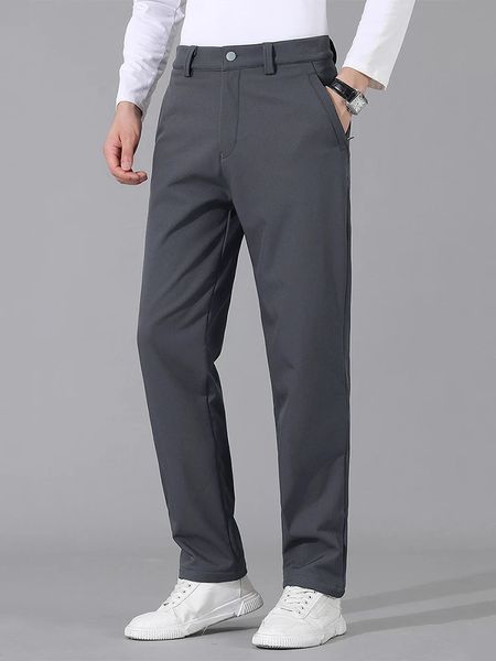 Pantalones para hombres 2023 Invierno Casual Al aire libre Grueso Cálido Polar Forrado A prueba de viento A prueba de viento Pantalones de golf rectos más Tamaño 8XL 231201