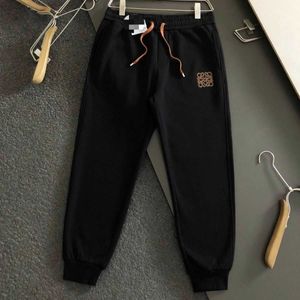 Pantalons pour hommes 2023 hiver nouveau haut de gamme marque de mode classique broderie Fusion pur coton chaud loisirs pantalons pour hommes