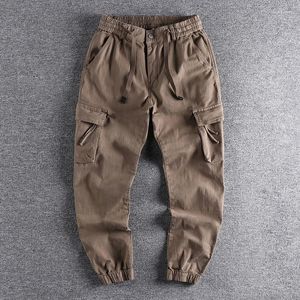 Pantalons pour hommes 2023 Vêtements de travail tissés Casual Hommes Lâche Petit pied Poche tridimensionnelle Polyvalent Jeunes Leggings Pantalon 315