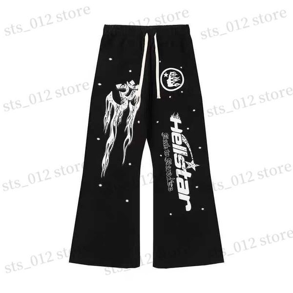 Pantalones para hombres 2023fw Wash Hellstar Imprimir Pantalones de chándal Hombres Mujeres Signo Gráfico Hellstar Pantalones Cordón Jogger Camino al paraíso Pantalones T230921