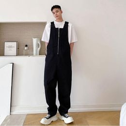 Pantalons pour hommes 2023Salopettes amples Hommes Coréens Hommes Japon Casual Streetwear Mode Noir Blanc Bib Pant Homme Cargo Jumpsuit Pantalon