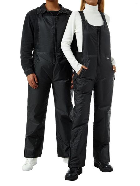 Pantalons pour hommes 2024 bretelles réglables coupe-vent épaissi chaleur Cargo pantalon hiver mâle imperméable Ski salopette