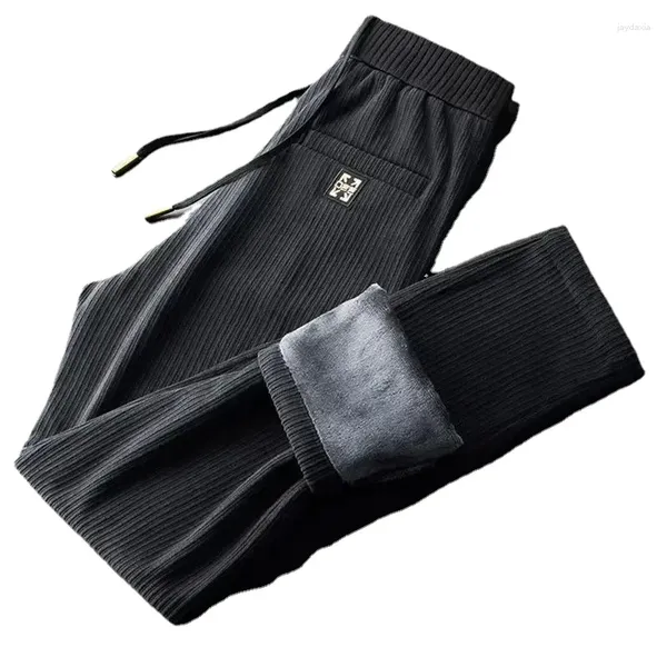 Pantalones para hombres 2024 Otoño e invierno Moda Tendencia Pana Casual Suelto Cómodo Grueso Cálido Tamaño grande Alto Grado