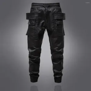 Herenbroeken 2024 herfst casual donkere stijl functionele gepersonaliseerde trendy leggings met trekkoord, elastische taille