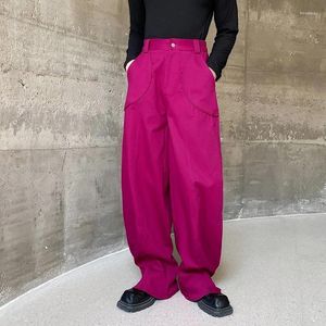 Pantalon pour hommes 2024 Automne Style coréen Unique Red Flare Beam Hommes Casual Lanterne Lâche pour Pantalon Taille M-XL