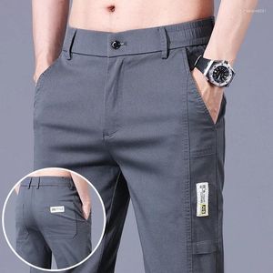 Herenbroek 2024 merk zomer casual soft rek business mode mannelijke elastische taille cultiveren ventilatie man broek