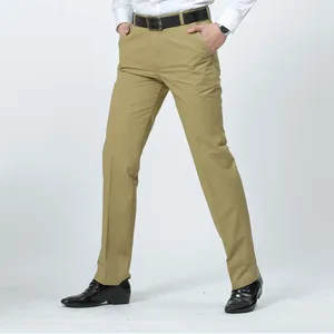 Pantalon masculin 2024 marque mince pantalon entreprise décontractée d'âge moyen et personnes âgées pour un pantalon de tube droit en vrac masculin