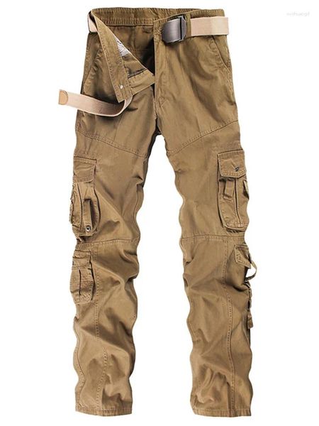 Pantalons pour hommes 2024 Casual Cargo Hommes Travail Mâle Loose Fit Coton Jambe Droite Workwear avec Muti Poches Militaire