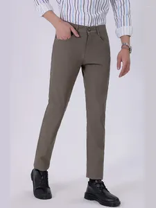Pantalons pour hommes 2024 Casual Hommes Quatre Saisons Lâche Droite Top Qualité Mode Business Gris Élastique Stretch Pantalon de Travail Formel