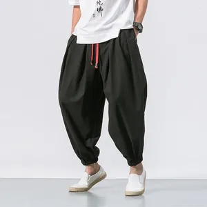 Pantalon masculin 2024 Chinois Ice Silk Cotton lin Loose surdimensionné surdimension