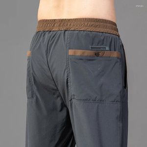 Pantalon pour hommes 2024 cordon de serrage décontracté pour printemps/été coupe ajustée mode longue élastique ample confortable doux