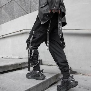 Pantalons pour hommes 2024 Vêtements de mode Noir Teachwear Cargo Hommes Joggers Y2K Vêtement Pantalon Jogging Streetwear Hip Hop Ruban Gothique