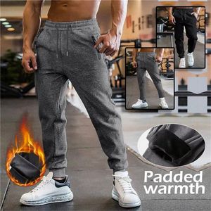 Pantalon pour hommes 2024 Mode Hommes Hiver Thermique Doublé Joggers Épais Chaud Pantalon De Survêtement Plus Taille Pantalon Élastique Avec Poche Entraînement Sports