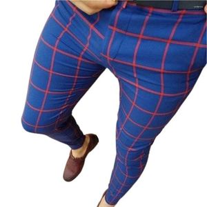 Pantalon masculin 2024 hommes à plaid à plaid streetwear vêtements pantalones hombre crayon hombre pantalon
