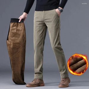 Pantalon masculin 2024 hommes thermiques hivernaux chauds en peluche buffu