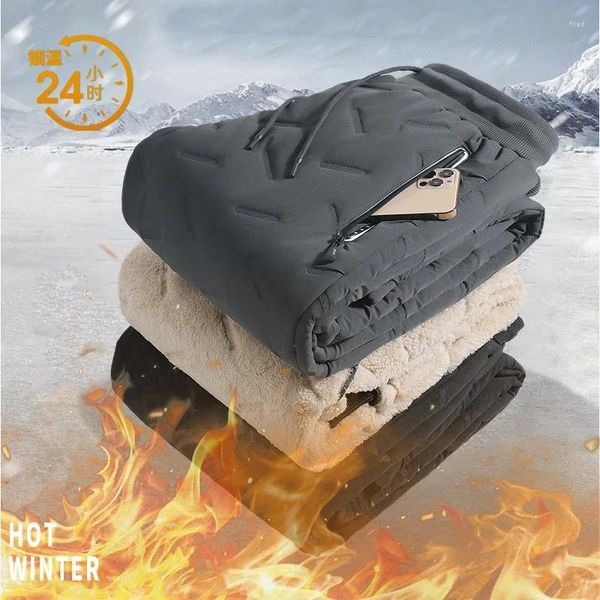 Pantalones para hombres 2024 hombres invernal espesado cálido espesas de chándal para hombres joggers vellón de carga casual a prueba de agua macho pantalones térmicos más 7xl