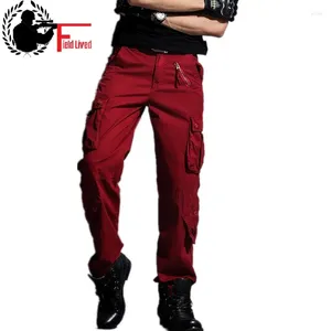 Pantalon masculin 2024 MENSE BARGO ARMIS MULTI PANCE LOBE COTTON CORTON CONCUTER LEG LEG SALLOPES MALANS MILTIAL TACTICAL KAKI RED VERT