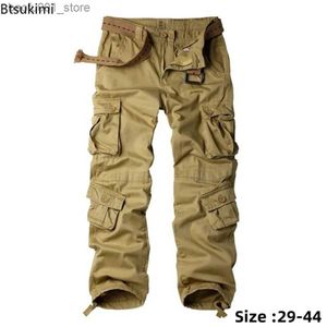 Pantalon masculin 2024 pour hommes en coton pantalon cargo mode huit poches pantalon pantalon de street-street oversize surdimensionné pour hommes Q240529