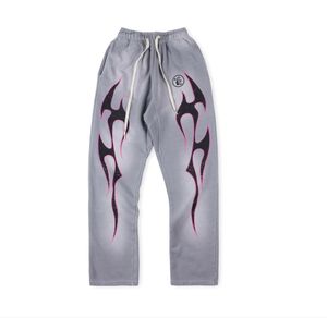 Heren Broek 2024 Heren Ontwerpers Pantsl Hellstar Studios Vlam Broek Joggingbroek Mannen Jogger Mode Hip Hop Straat Casual