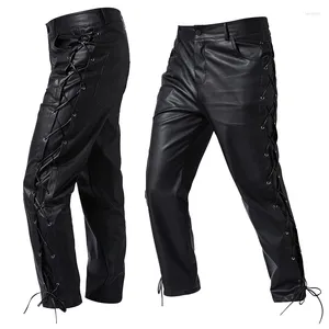 Pantalon masculin 2024 pour hommes Locomotive punk punk style printemn automned médiéval rétro bandage pantalon