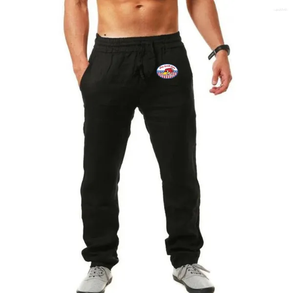 Pantalones para hombres 2024 Mr. Horsepower Clay Smith Cams Algodón Lino Otoño Transpirable Color Sólido Pantalones Fitness Streetwear