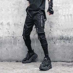 Pantalon masculin 2024 Multi-fermetures à glissière Fonctionnelles Hip Hop Punk Cargo Tactical Techwear Casual Joggers Colther