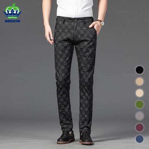 Pantalon masculin 2024 Nouveau homme à plat décontracté Business Slim Fit Black Blue Khaki Classic Style Brand Luxury Clothing Q240429