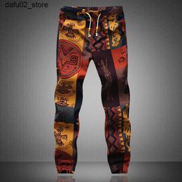 Pantalones para hombres 2024 Nuevos estampados florales de primavera de verano y otoño Floral Jogger Mens Casual Summer Pants Mens Sports Pants de lino Pantalones Mens Q240417