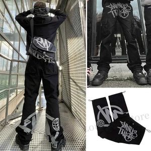 Pantalon masculin 2024 Talage noir Pantalon long Pantalon Y2K Fashion High Strt Young Men Femmes Hip Hop Style Pantal