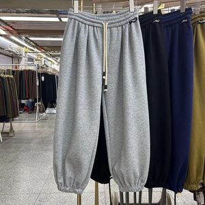 Pantalones para hombres 2024 primavera y otoño color sólido simple versátil casualidad suelto de sobrecarga de altura de alto tamaño up harlan sports para hombres