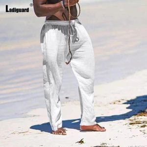 Pantalon masculin 2024 Fashion de printemps Loisure élastique taille massive blanche confortable pantalon de la cheville plus