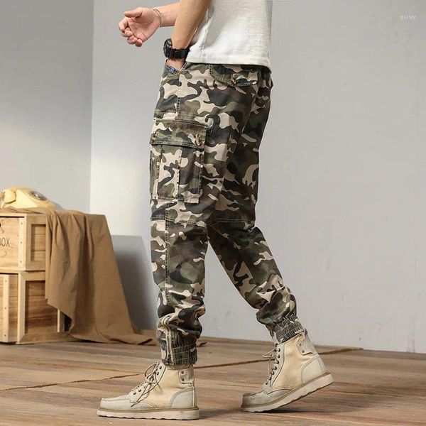 Pantalones para hombres 2024 Primavera Verano Camuflaje Cargo Hombres Multi-bolsillos Ropa de trabajo Baggy Joggers Ejército Militar Algodón Casual Pantalones tácticos