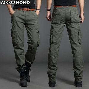 Pantalon masculin 2024 Cargo de printemps d'été pour hommes Contrutal Straight Style Loose Pants militaire armée verte kaki noir