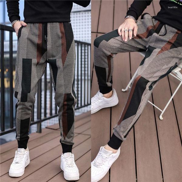 Pantalons pour hommes 2024 printemps tendance couture petit pied décontracté mâle cheveux lâche Haron Net rouge mince faisceau