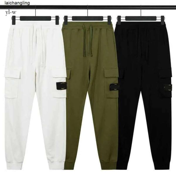 Pantalones para hombres 2024 Stone Cargo Island Harajuku Hip Hop Imprimir Multi Pocket Monos Punk Rock Pierna ancha de gran tamaño Streetweardcmoke 2902