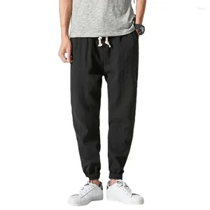 Pantalon masculin 2024 Été décontracté à la taille élastique Bloors chinois HARAJUKU Couleur solide pantalon tout-correspondant jogging