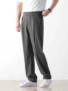Pantalones para hombres 2024 Summer casual hombres de moda coreana cintura cintura recta holgura larga