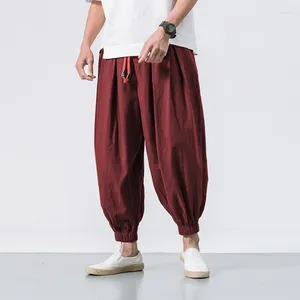 Pantalon masculin 2024 Summer Loisures Commutation minimaliste Fashion Fashion Couleur solide et couleur Middle Tull Corde