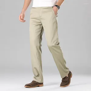 Pantalon masculin 2024 Summer Lyocell Elastic Business Office Office High Taist Loose Men Straight-Leg