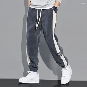 Mannen Broek 2024 Vintage Patchwork Corduroy Mannen Streetwear Baggy Joggers Joggingbroek Koreaanse Mode Rechte Pantalones De Mujer