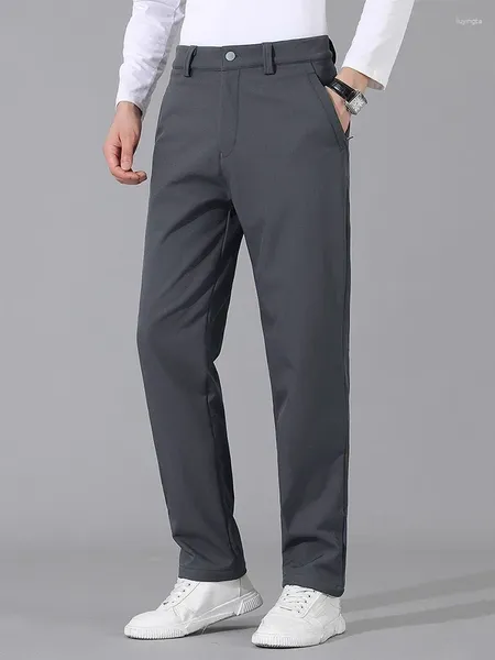 Pantalones para hombres 2024 invierno casual al aire libre grueso espeso tibia tibia forrada a prueba de agua Pantalones de golf rectos talla 8xl