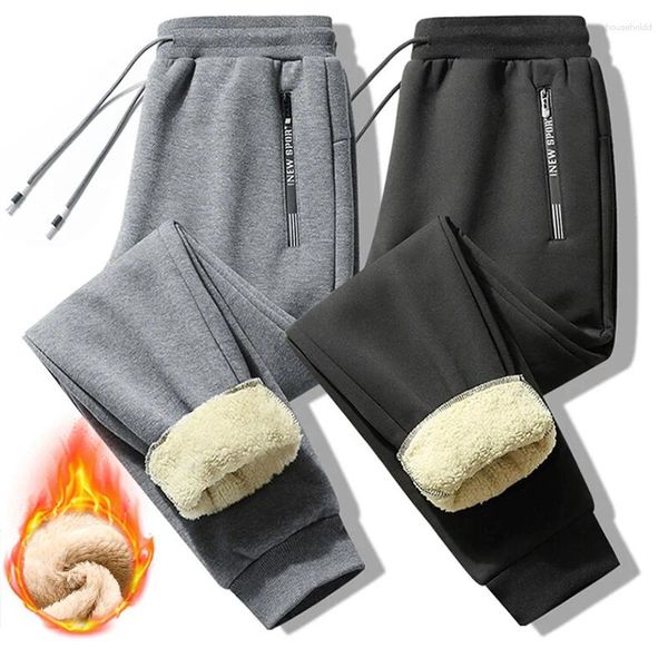 Pantalon pour hommes 2024 hiver polaire d'agneau épais chaud pantalon de survêtement décontracté grande taille cordon de serrage mode jogging cachemire 8xl